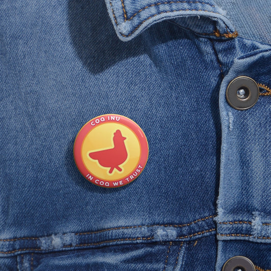 COQ INU Coin Pin Buttons By Nifty #COQ INU Logo Pin