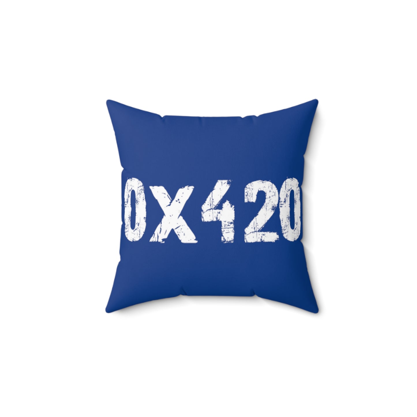 White on Navy Spun Polyester Square Pillow Fan Art by Nifty