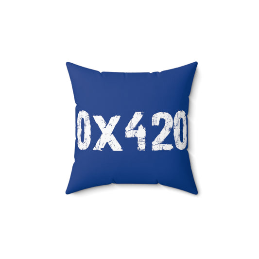 White on Navy Spun Polyester Square Pillow Fan Art by Nifty