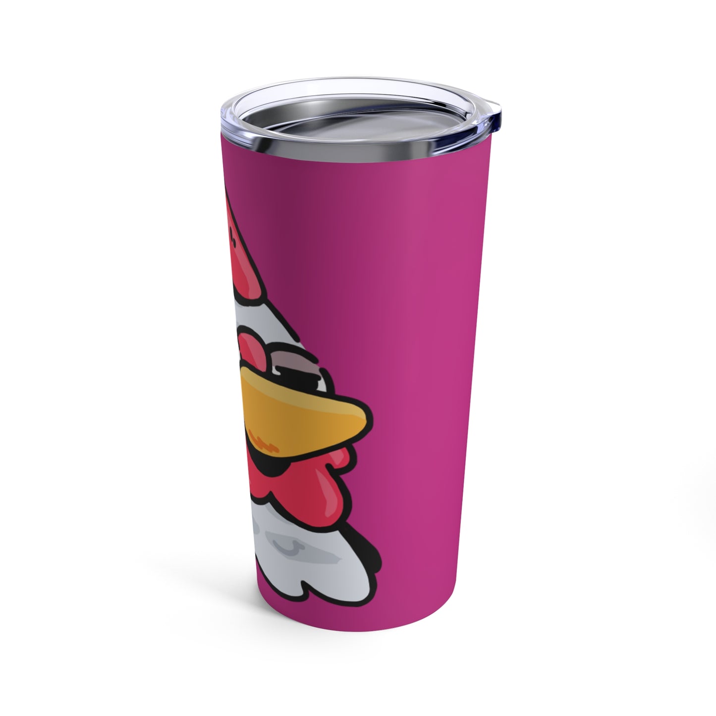 Gravy Fan Art Tumbler 20oz COQ Salute Head (0x420 Shop) on Hot Pink Background