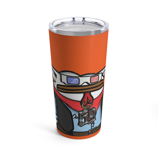 Pepe Portraits Tumbler 20oz COQ INU (0x420 Shop) on Orange Background # 69 Accessory by Numpty