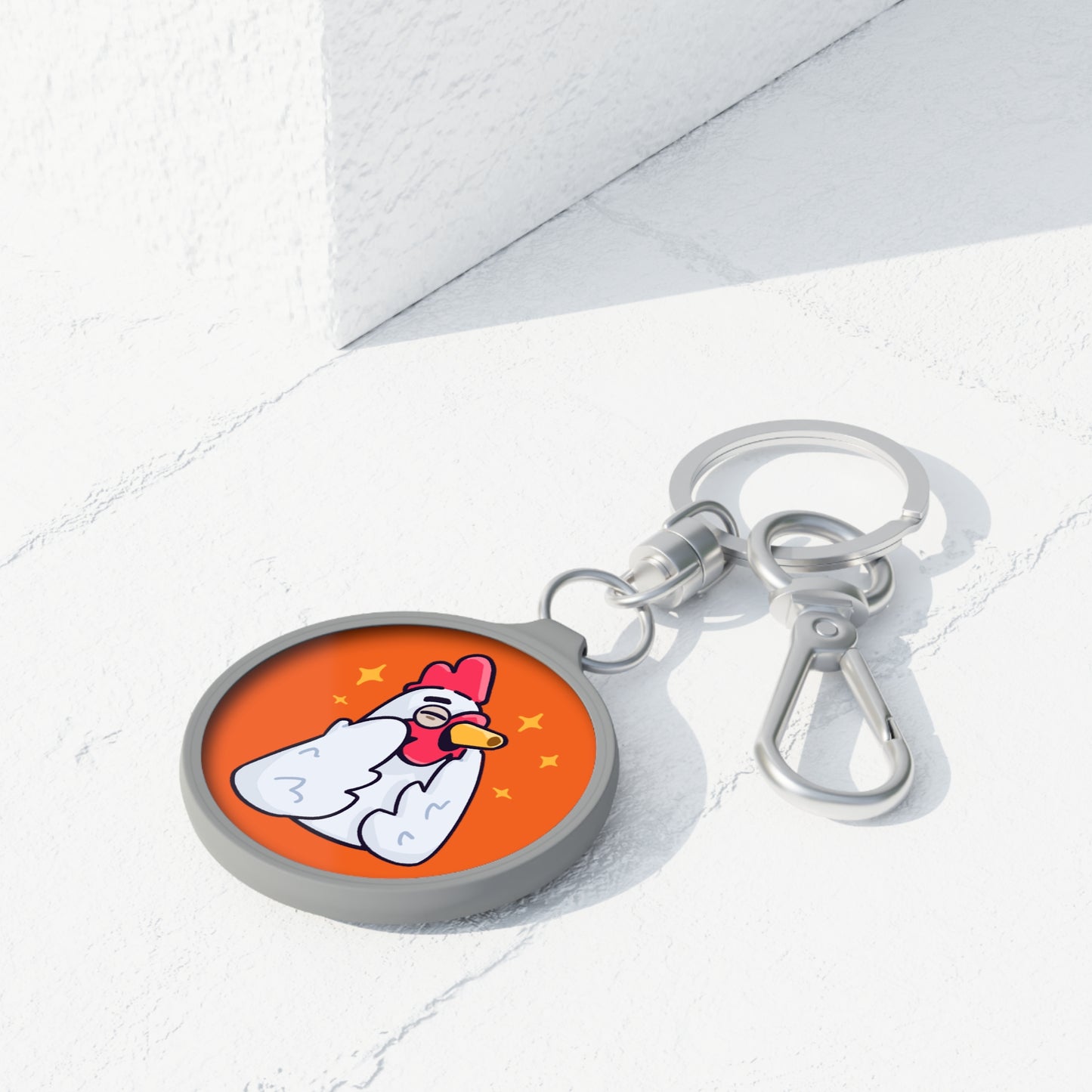 Keyring Tag COQ INU 0x420 Orange back ground #Feels Good by Gravy