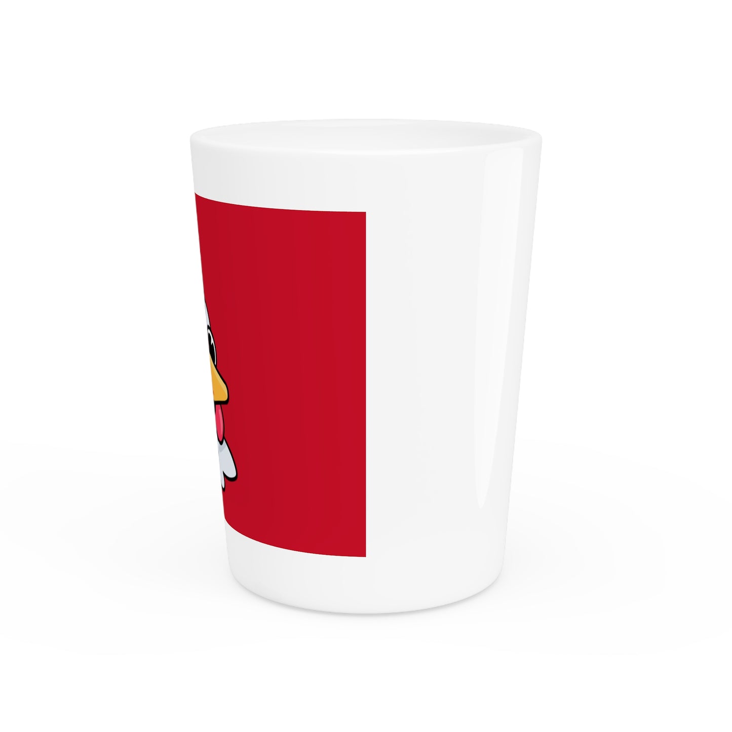 Gravy Fan Art Shot Glass Fan Art COQ Wink Head on Red background (0x420 INU Store)