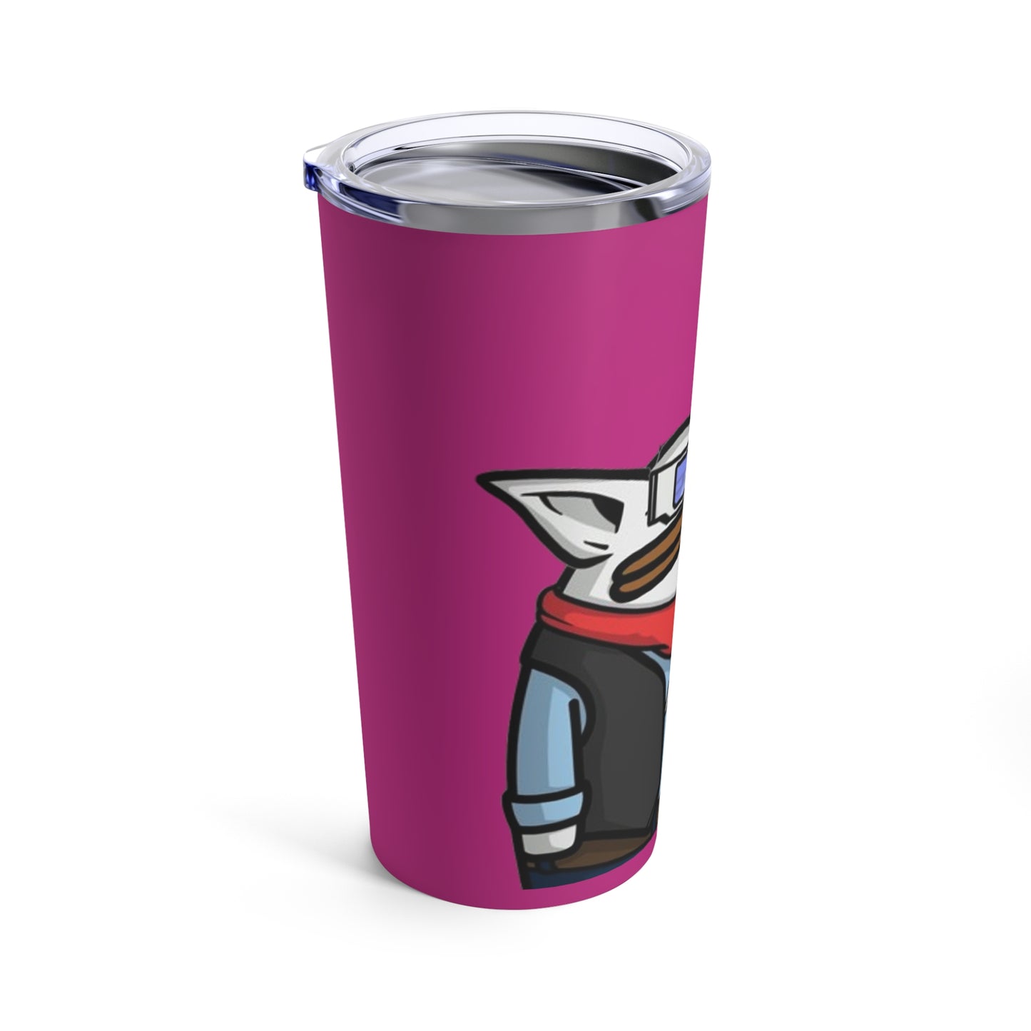 Pepe Portraits Tumbler 20oz COQ INU (0x420 Shop) on Hot Pink Background # 69 Accessory by Numpty