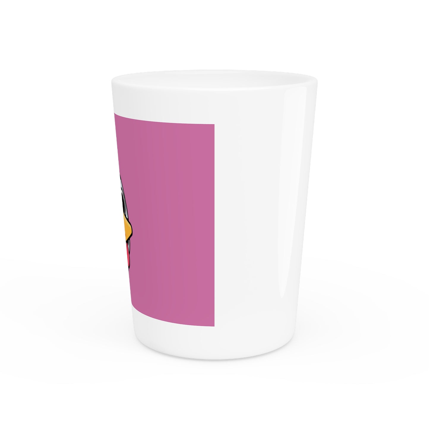 Gravy Fan Art Shot Glass Fan Art COQ Moon Head on Pink background (0x420 INU Store)