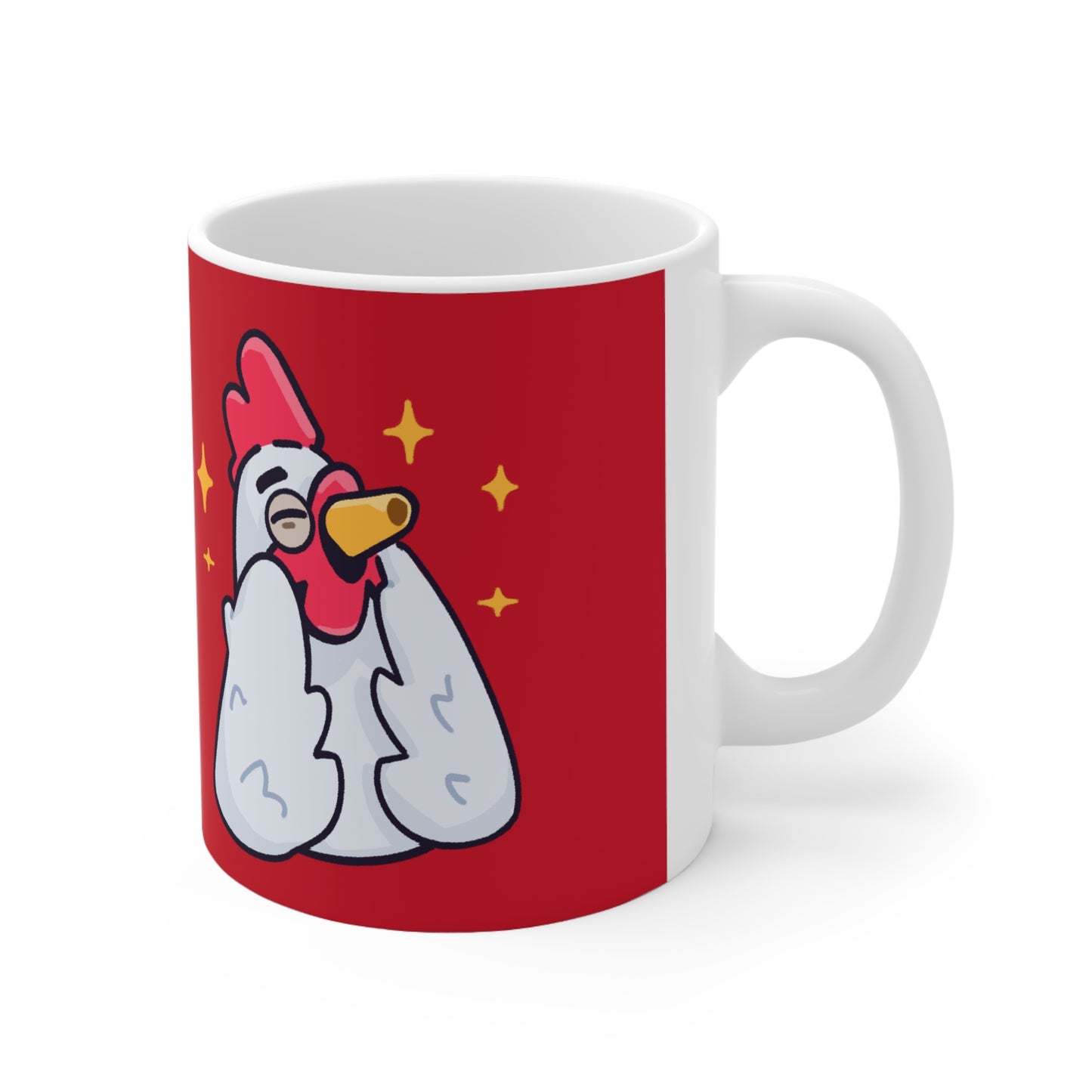 Red Print Ceramic Mug 11oz #Feels Good by Gravy (COQ INU 0x420 shop)